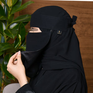 Hawraa Silk Lined Niqab With Single Elastic Sides