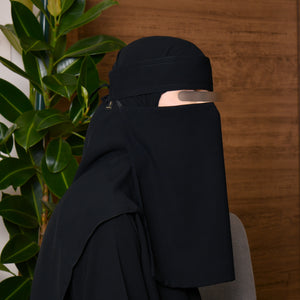 Hawraa Long Single Slant Elastic Niqab