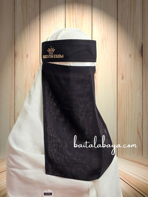 Bedoon Essm Niqab With Genuine Crystals Signature