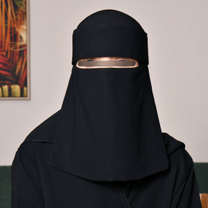 Hawraa Short Flap Niqab With Double Elastic Sides
