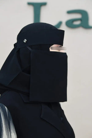 Laftah New Logo Niqab With Slant Elastic Hardened/Stiff Headband