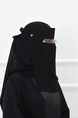 Laftah Long New Logo Elastic Niqab Hardened/Stiff