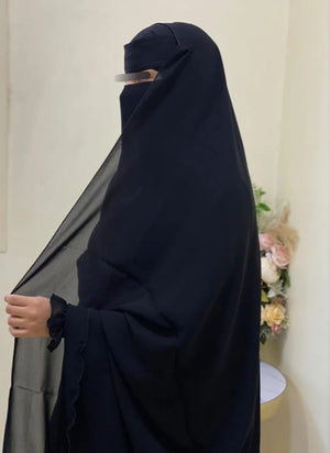 Helwa Abaya Large Kuwaiti Style Chiffon Khimar
