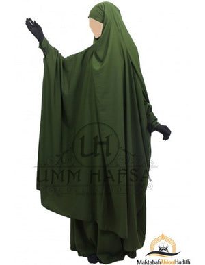 2 Piece Jilbab Set - Olive Grey