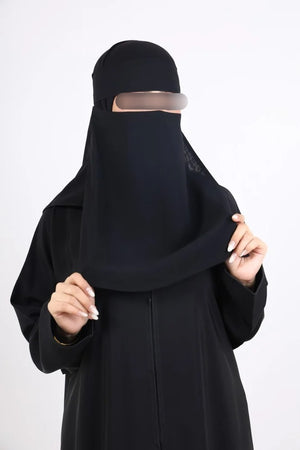 Sharqiaa Plain Niqab With Stitched Sides