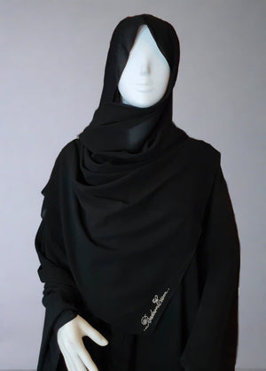 Bedoon Essm Embroidered Signature Hijab Shawls - 100cm x 200cm