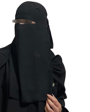 Sharqiaa XL Plain Niqab With Stitched Sides