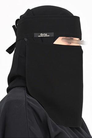 Nawaem Short Niqab Slant Elastic