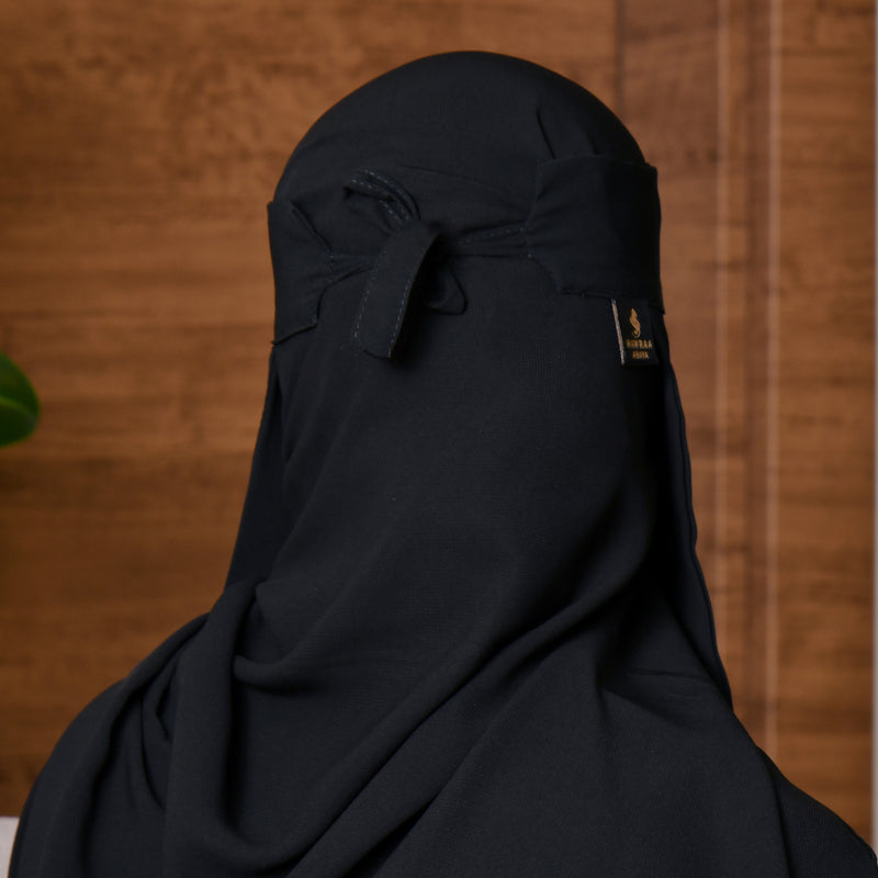 Hawraa Short Niqab With Stitched Sides – BAIT AL ABAYA