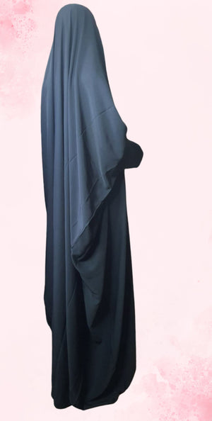 Bedoon Essm Quarter Sleeves Open Neck Jilbab Closed