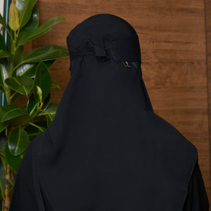 Hawraa Long Single Slant Elastic Niqab