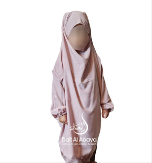 Girls Jilbab Two-Piece Powder Pink