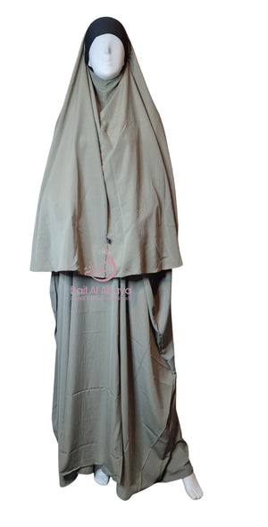 Abaya Jilbab Khimar Set - Olive Grey