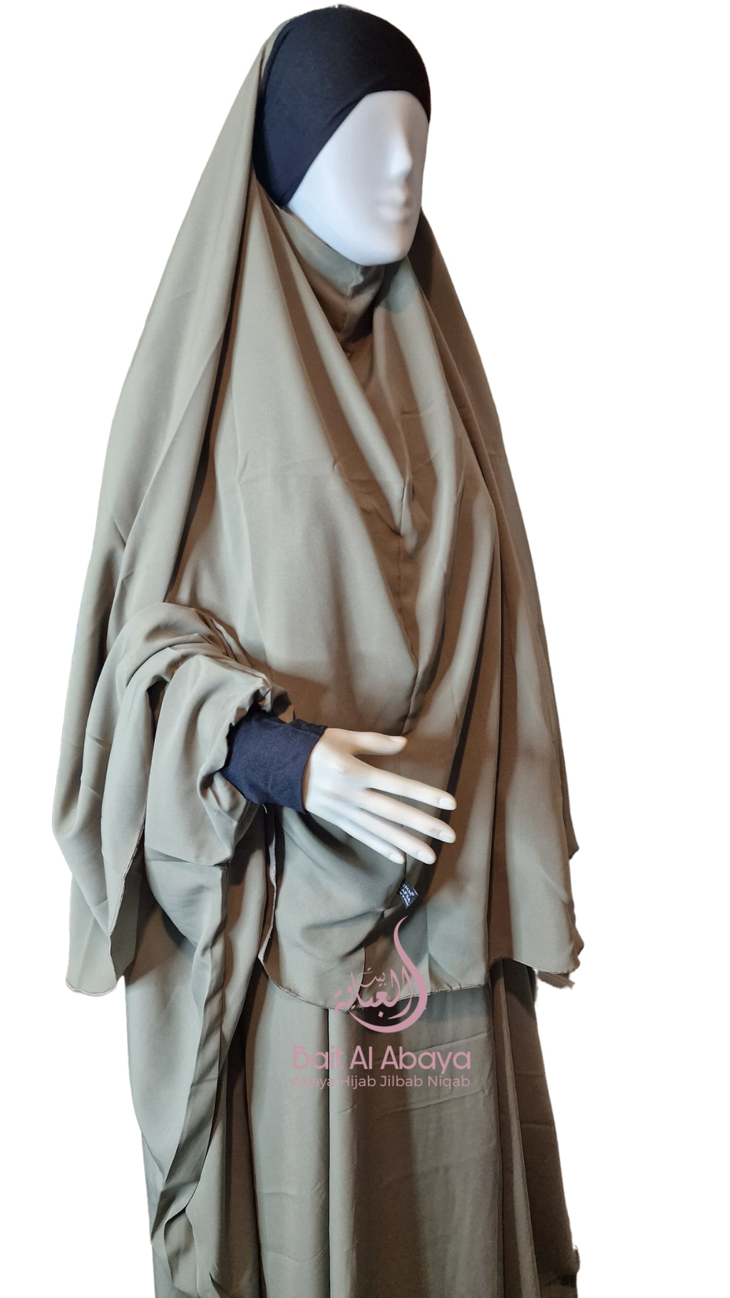 Abaya and Khimar Set - Olive Grey