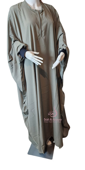 Abaya Jilbab Khimar Set - Olive Grey
