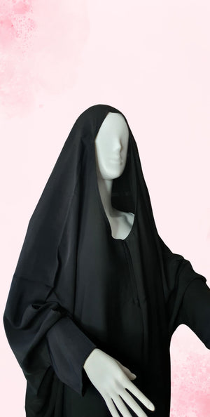 Bedoon Essm Quarter Sleeves Open Neck Jilbab Closed