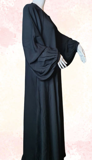 Bedoon Essm Pleated Cuff Sleeves Abaya