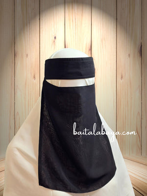 Bedoon Essm Plain Niqab Elastic Sides