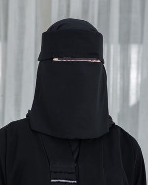 Laftah Plain Short Flap Niqab Hardened/Stiff Headband
