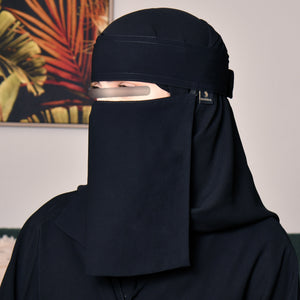 Hawraa Short Velcro Niqab With Single Elastic Side
