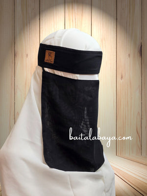 Bedoon Essm Visible Slant Elastic Leather Logo Niqab