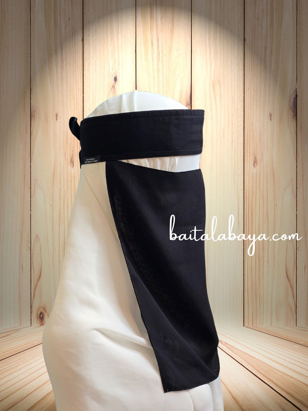 Bedoon Essm Plain Niqab Elastic Sides