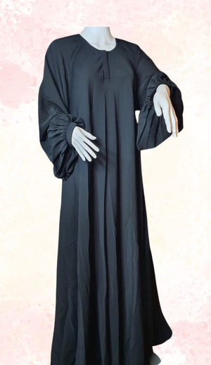 Bedoon Essm Pleated Cuff Sleeves Abaya