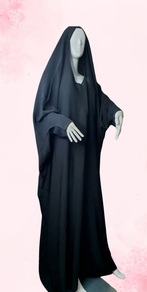 Bedoon Essm Quarter Sleeves Open Neck Jilbab Closed