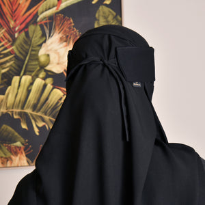 Hawraa Long Flap Niqab With Double Elastic Sides