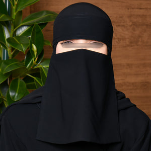 Hawraa Short Single Slant Elastic Niqab