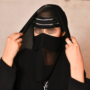 Hawraa Occasion Saudi Niqab Silver