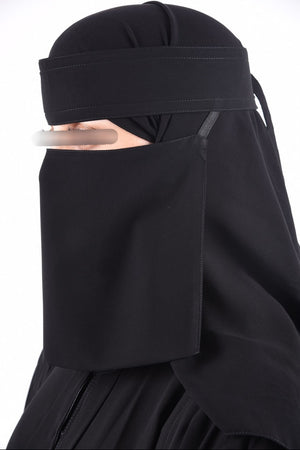 Plain Niqab Slanted Elastics