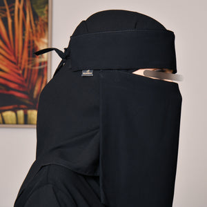 Hawraa Short Flap Niqab With Double Elastic Sides