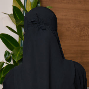 Hawraa Short Silk Lined Niqab With Single Elastic Sides