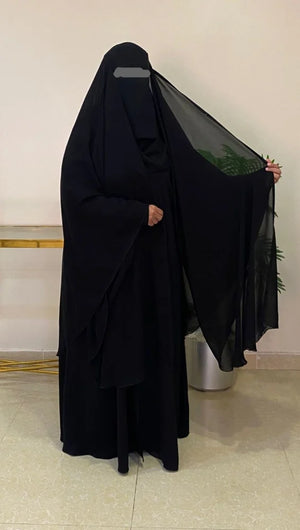 Helwa Abaya Large Kuwaiti Open Chiffon Khimar