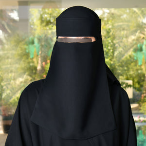 Hawraa Long Velcro Niqab With Double Elastic Sides