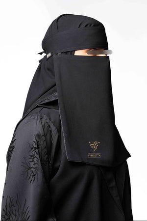 Silk Lined Niqab Double Elastic Niqab