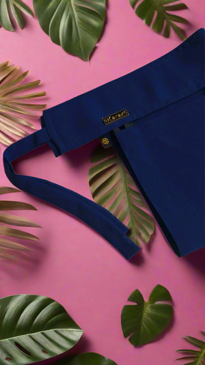 Karaz Coloured Niqab With Double Elastic Sides - Navy Blue