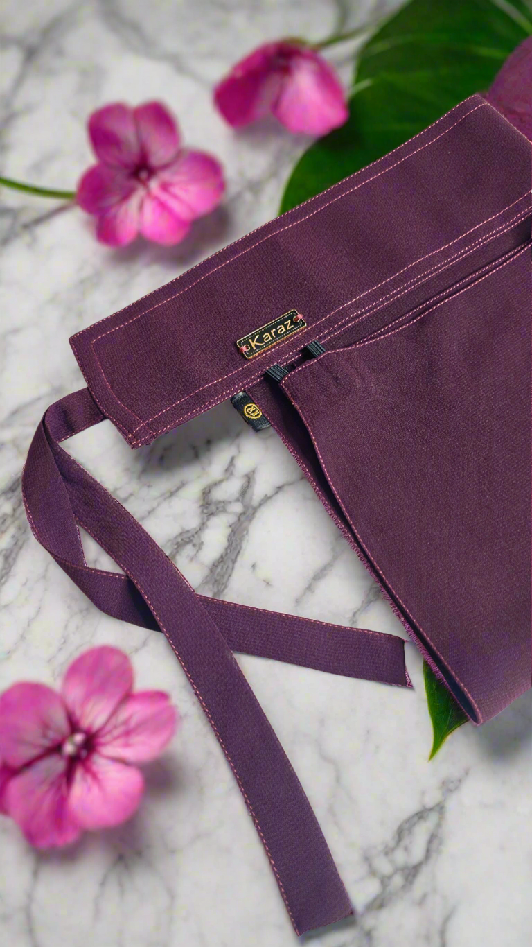 Karaz Coloured Niqab With Double Elastic Sides - Plum