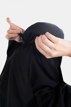Plain Short Niqab Double Elastic Sides