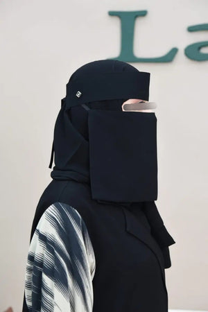 Laftah New Logo Niqab With Slant Elastic Hardened/Stiff Headband