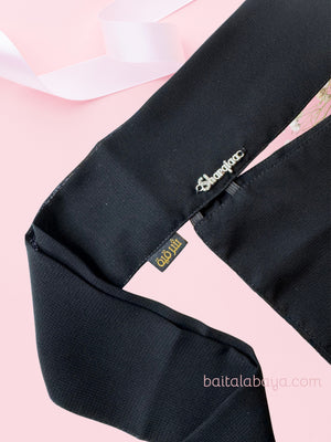 Sharqiaa Silver Logo English Signature Short Niqab