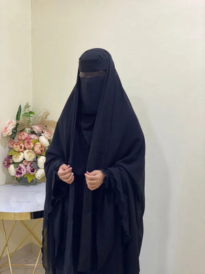 Helwa Abaya Large Kuwaiti Style Chiffon Khimar