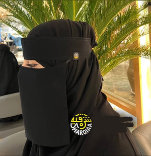 Sharqiaa Design Logo Niqab With Single Elastic Sides