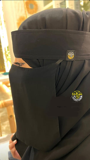 Sharqiaa Design Logo Niqab With Single Elastic Sides