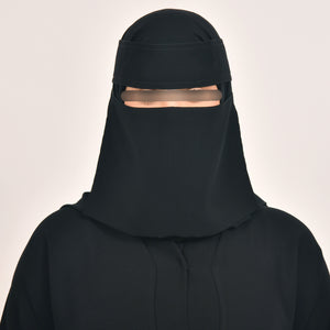 Hawraa Extra Short Niqab With Slant Elastic Sides
