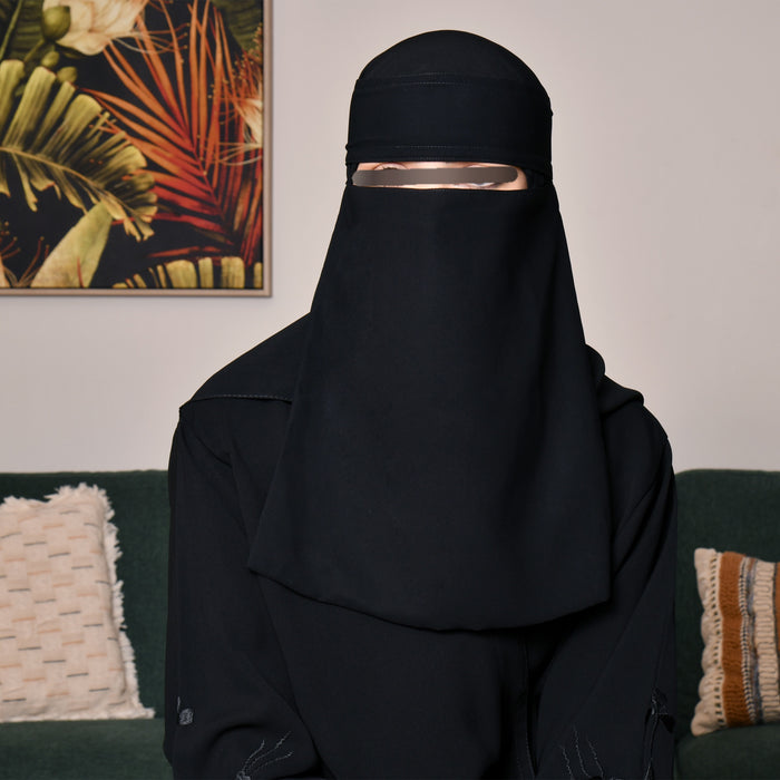 Hawraa Long Velcro Niqab With Single Elastic Side