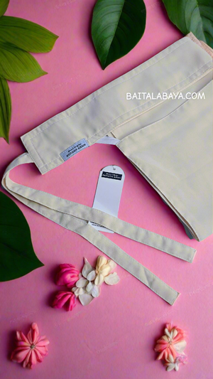 Bedoon Essm Colours Slant Elastic Niqab - Cream