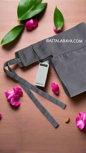 Bedoon Essm Colours Slant Flap Elastic Niqab - Cool Gray