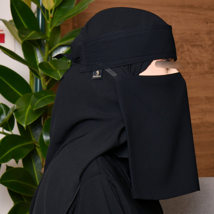 Hawraa Short Single Slant Elastic Niqab